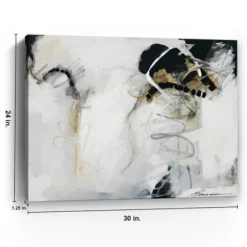 Canvas Art-Kirkland's Home Against All Odds Abstract Canvas Art Print White/Black/Gold