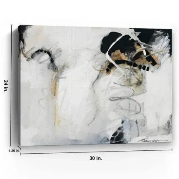 Canvas Art-Kirkland's Home Against All Odds Abstract Canvas Art Print White/Black/Gold