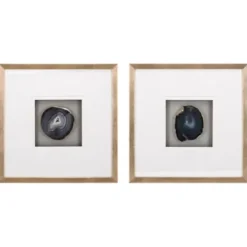 Wall Plaques-Kirkland's Home Agate Shadowbox Framed Wall Plaques, Set Of 2 Blue