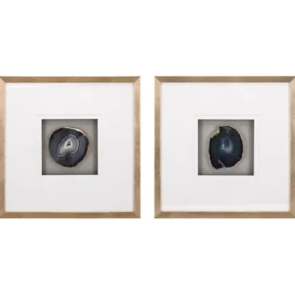Wall Plaques-Kirkland's Home Agate Shadowbox Framed Wall Plaques, Set Of 2 Blue