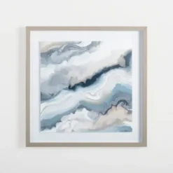 Framed Art-Kirkland's Home Agate Waves Framed Art Print Blue