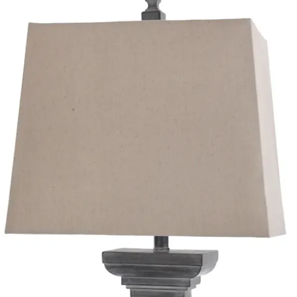 Table Lamps-Kirkland's Home Aged Black Candlestick Base Table Lamp, 33 In. White