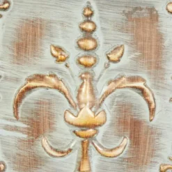Wall Plaques-Kirkland's Home Aged Brass Fleur-De-Lis 4-Pc. Panel Wall Art Gold/Green