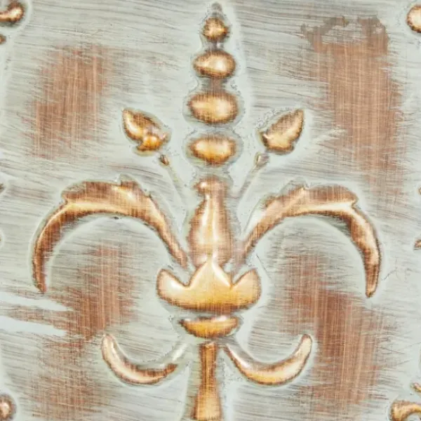 Wall Plaques-Kirkland's Home Aged Brass Fleur-De-Lis 4-Pc. Panel Wall Art Gold/Green