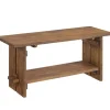 Benches & Ottomans-Kirkland's Home Aged Brown Acacia Wood Board Bench