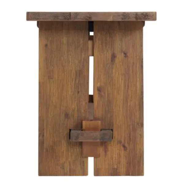 Benches & Ottomans-Kirkland's Home Aged Brown Acacia Wood Board Bench