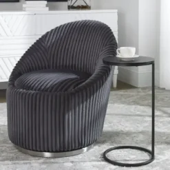 Accent & End Tables-Kirkland's Home Aged Metal Frame Slab Top Accent Table Black