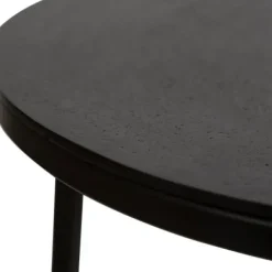 Accent & End Tables-Kirkland's Home Aged Metal Frame Slab Top Accent Table Black