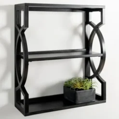 Shelves-Kirkland's Home Agnes Black 3-Tier Wall Shelf