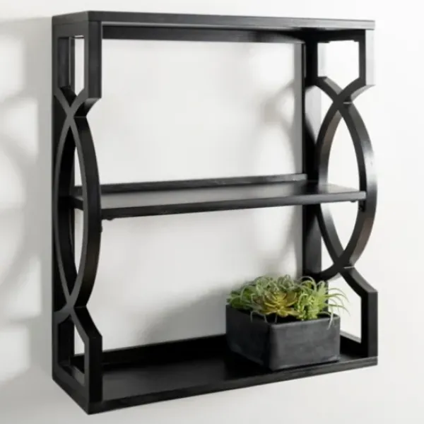 Shelves-Kirkland's Home Agnes Black 3-Tier Wall Shelf
