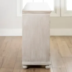 Cabinets & Sideboards-Kirkland's Home Alana Washed 4-Door Cabinet White