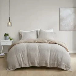 Duvets-Kirkland's Home Alaya 4-Pc. California King Waffle Duvet Set Tan