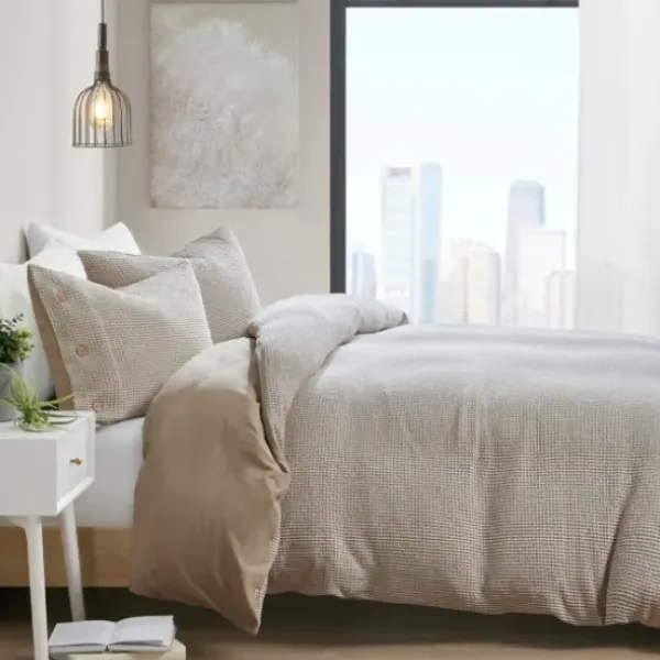 Duvets-Kirkland's Home Alaya 4-Pc. California King Waffle Duvet Set Tan