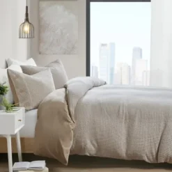 Duvets-Kirkland's Home Alaya 4-Pc. Full/Queen Waffle Duvet Set Tan