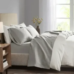 Bed Sheets-Kirkland's Home All Season Moisture Wicking King Sheet Set Gray