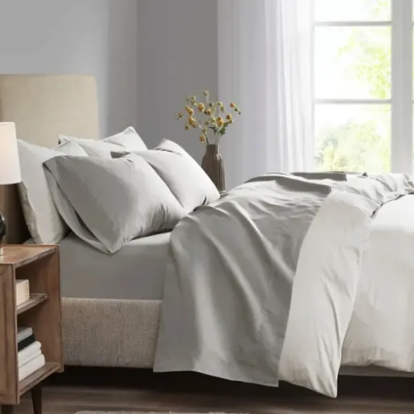 Bed Sheets-Kirkland's Home All Season Moisture Wicking King Sheet Set Gray