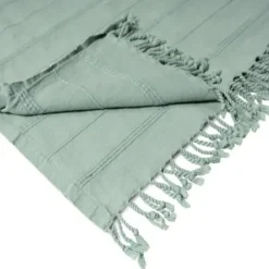 Blankets & Throws-Kirkland's Home Aloe Woven Stripes Cotton Throw Blue