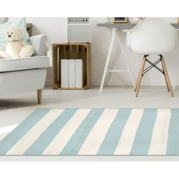 Outdoor Rugs-Kirkland's Home Aloha Blue Geometric Indoor/Outdoor Area Rug, 6X9 Blue/Gray