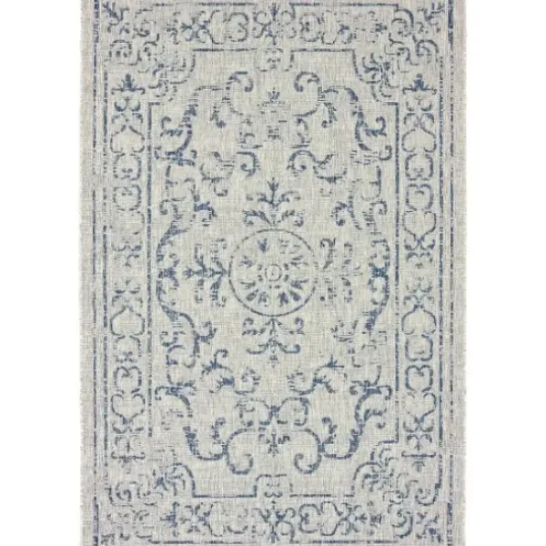 Outdoor Rugs-Kirkland's Home Aloha Blue Geometric Indoor/Outdoor Area Rug, 9X12 Blue/Gray