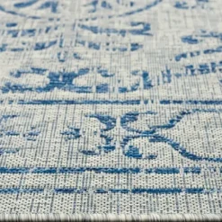 Outdoor Rugs-Kirkland's Home Aloha Blue Geometric Indoor/Outdoor Area Rug, 9X12 Blue/Gray