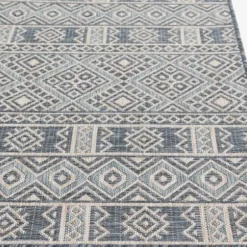 Outdoor Rugs-Kirkland's Home Aloha Botanical Indoor/Outdoor Rug, 5X7 Blue