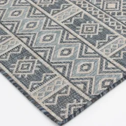 Outdoor Rugs-Kirkland's Home Aloha Botanical Indoor/Outdoor Rug, 5X7 Blue