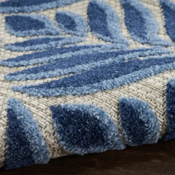 Outdoor Rugs-Kirkland's Home Aloha Botanical Indoor/Outdoor Rug, 3X5 Blue