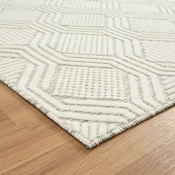 Outdoor Rugs-Kirkland's Home Aloha Ivory Botanical Indoor/Outdoor Area Rug, 3X5 Ivory/Gray