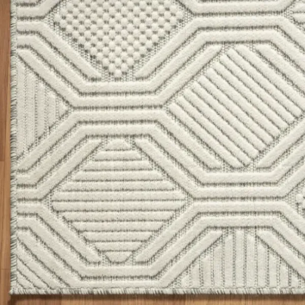 Outdoor Rugs-Kirkland's Home Aloha Ivory Botanical Indoor/Outdoor Area Rug, 3X5 Ivory/Gray