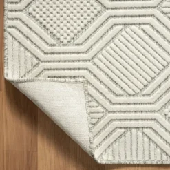 Outdoor Rugs-Kirkland's Home Aloha Ivory Botanical Indoor/Outdoor Area Rug, 3X5 Ivory/Gray