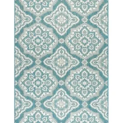 Outdoor Rugs-Kirkland's Home Aloha Ivory Botanical Indoor/Outdoor Area Rug, 5X7 Ivory/Gray