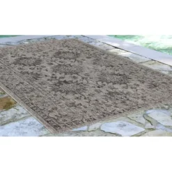 Outdoor Rugs-Kirkland's Home Aloha Ivory Geometric Indoor/Outdoor Rug, 9X12 Ivory/Gray