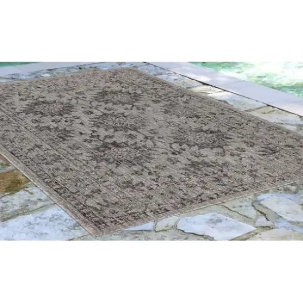 Outdoor Rugs-Kirkland's Home Aloha Ivory Geometric Indoor/Outdoor Rug, 9X12 Ivory/Gray