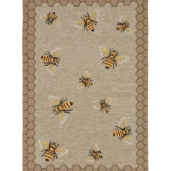Outdoor Rugs-Kirkland's Home Aloha Ivory Geometric Indoor/Outdoor Area Rug, 3X5 Ivory/Gray