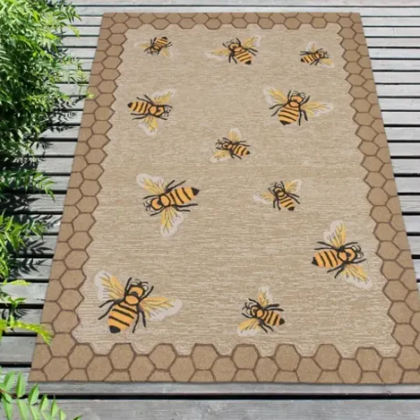 Outdoor Rugs-Kirkland's Home Aloha Ivory Geometric Indoor/Outdoor Area Rug, 3X5 Ivory/Gray