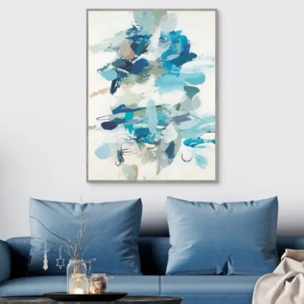 Canvas Art-Kirkland's Home Along The Path Framed Canvas Art Print Blue