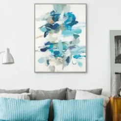 Canvas Art-Kirkland's Home Along The Path Framed Canvas Art Print Blue