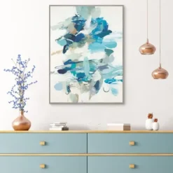 Canvas Art-Kirkland's Home Along The Path Framed Canvas Art Print Blue