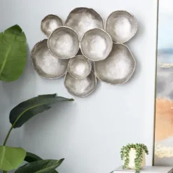 Wall Plaques-Kirkland's Home Aluminum Clustered Bowls Wall Plaque Silver