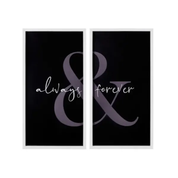 Wall Quotes & Signs-Kirkland's Home Always & Forever Framed Wall Plaques, Set Of 2 Black