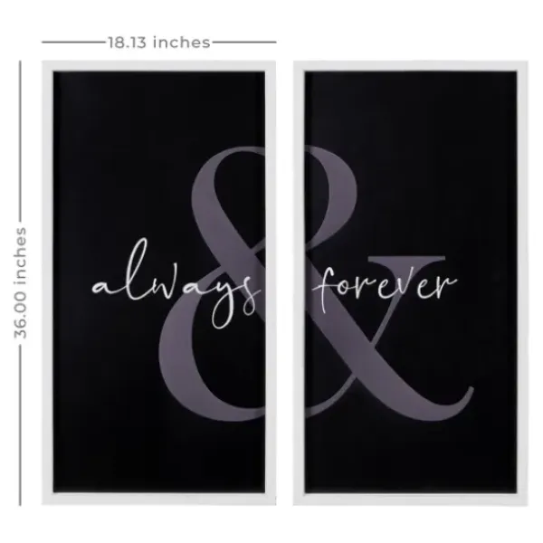 Wall Quotes & Signs-Kirkland's Home Always & Forever Framed Wall Plaques, Set Of 2 Black