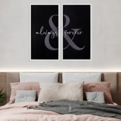 Wall Quotes & Signs-Kirkland's Home Always & Forever Framed Wall Plaques, Set Of 2 Black
