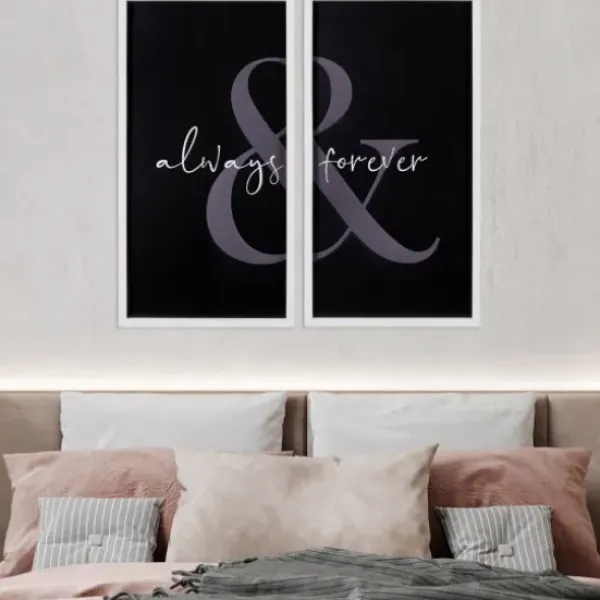 Wall Quotes & Signs-Kirkland's Home Always & Forever Framed Wall Plaques, Set Of 2 Black