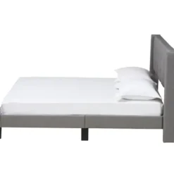 Beds & Headboards-Kirkland's Home Amala Button Tufted Queen Bed Frame Gray
