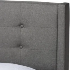 Beds & Headboards-Kirkland's Home Amala Button Tufted Queen Bed Frame Gray