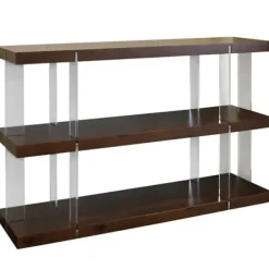 Console Tables-Kirkland's Home Amari Chestnut Acrylic Console Table Brown