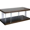 Coffee Tables-Kirkland's Home Amari Chestnut Acrylic Coffee Table Brown