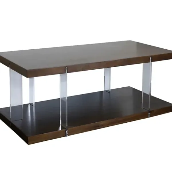 Coffee Tables-Kirkland's Home Amari Chestnut Acrylic Coffee Table Brown