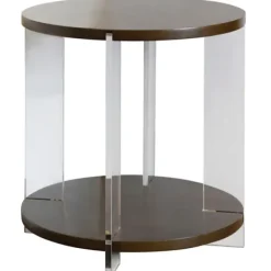 Accent & End Tables-Kirkland's Home Amari Chestnut Acrylic Side Table Brown