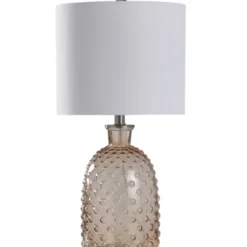 Table Lamps-Kirkland's Home Amber Tinted Glass Jar Table Lamp Tan